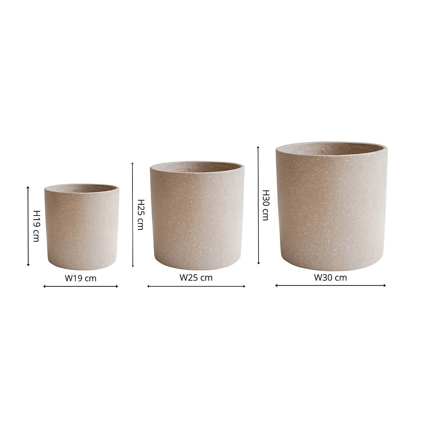 Set of 3 Valetta Terrazzo Planters
