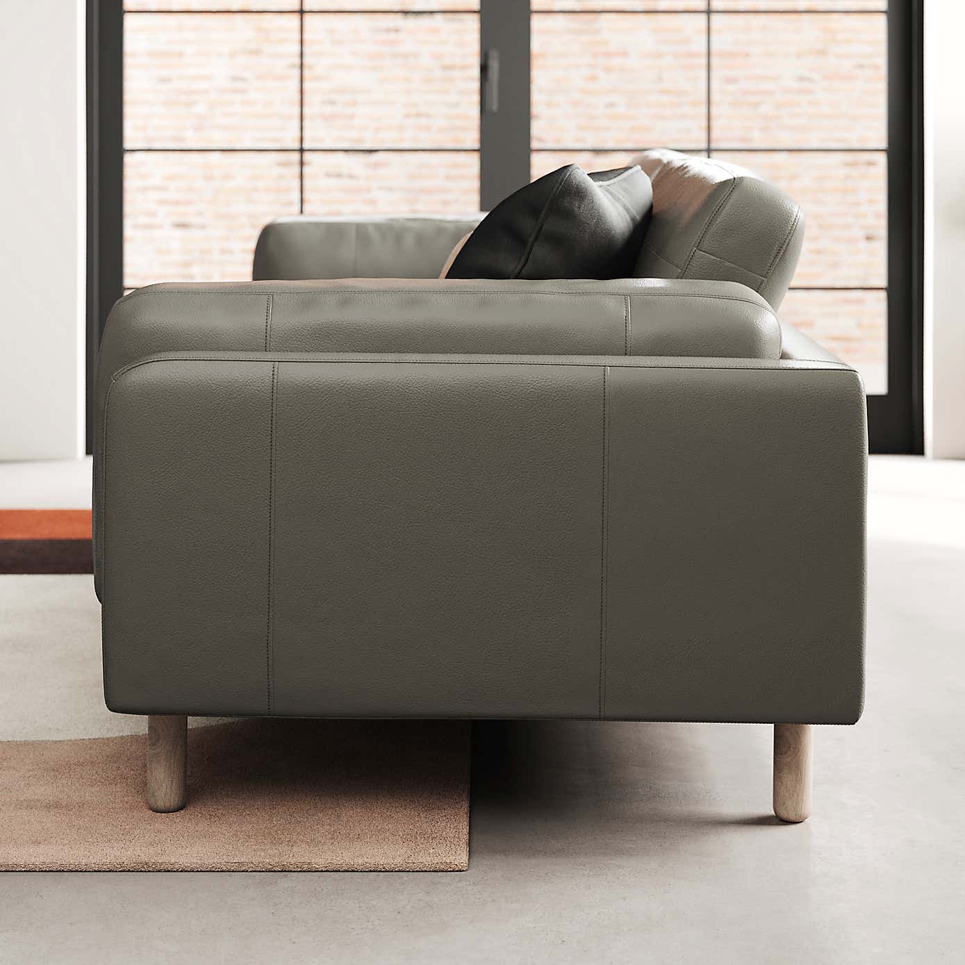 Newton Classic Leather 4 Seater Sofa