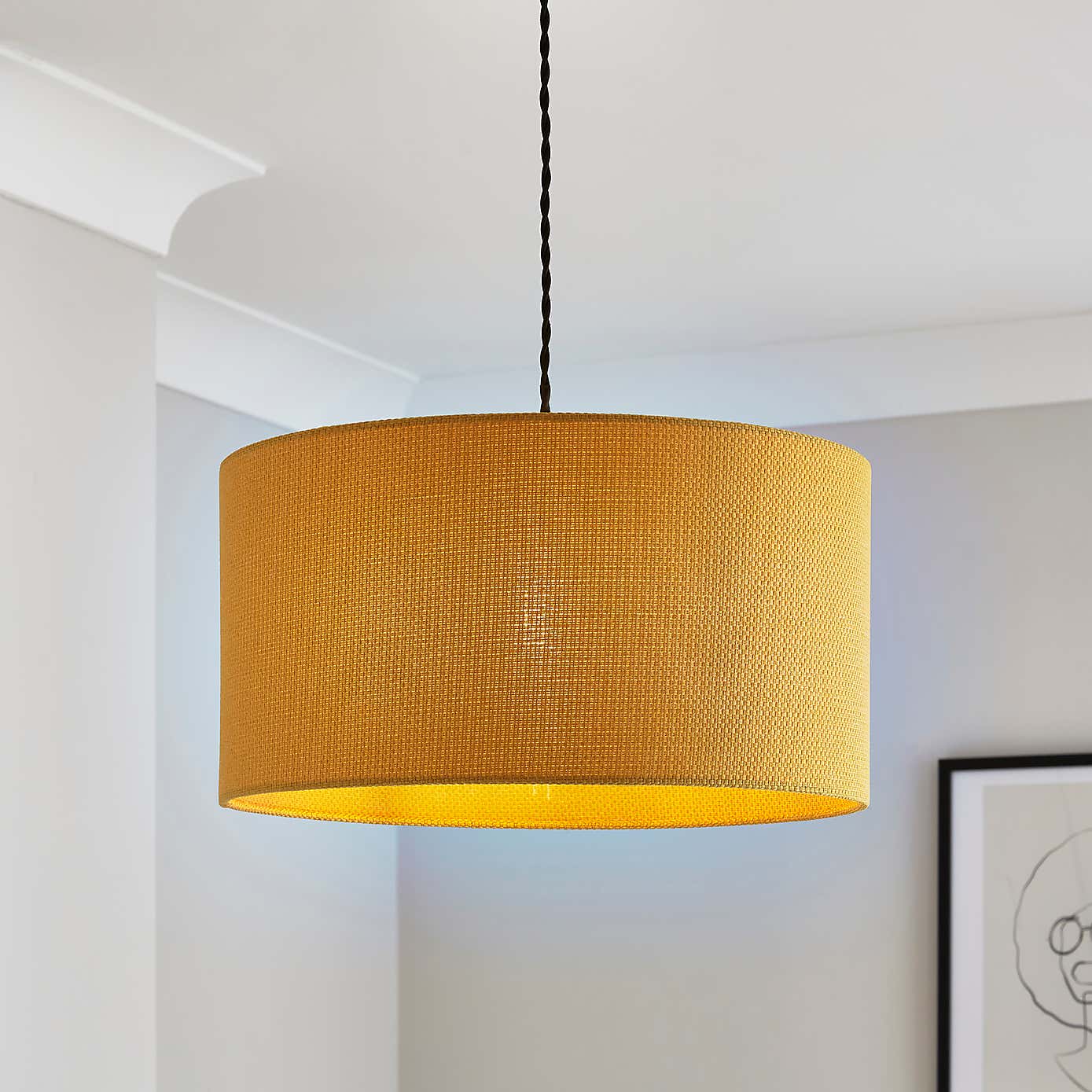 Barkweave Easy Fit Drum Lamp Shade