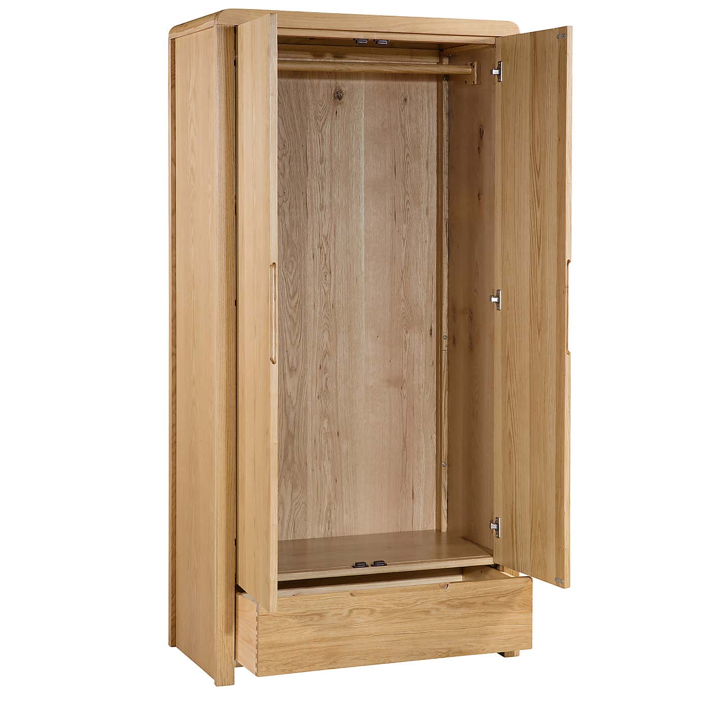 Curve 2 Door 1 Drawer Wardrobe