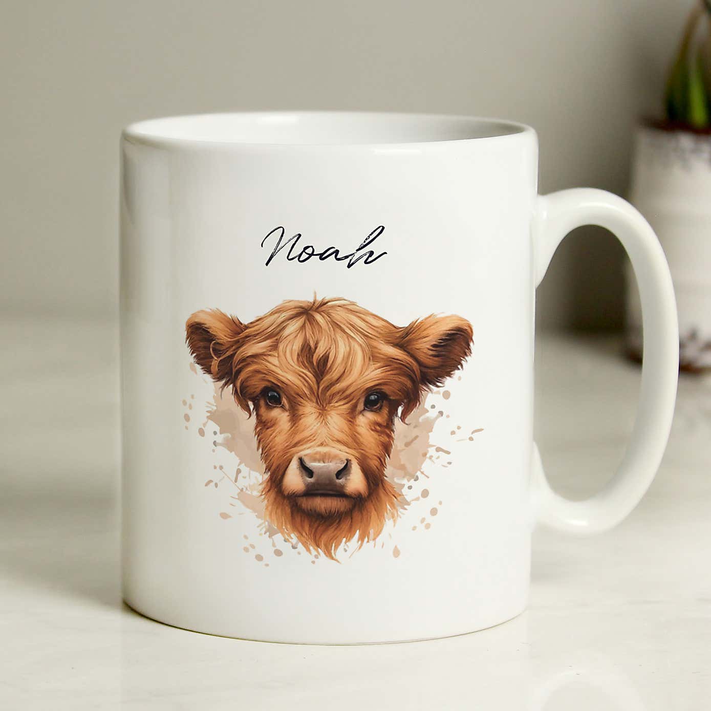 Personalised Boy Highland Cow Mug
