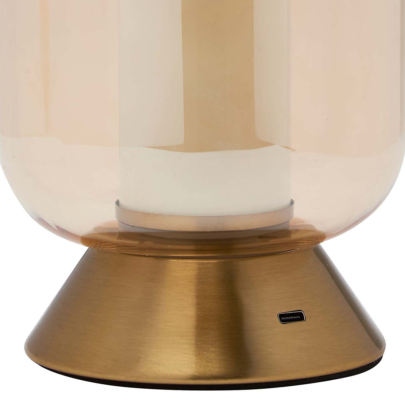 Hestia Lantern Rechargeable Colour Changing LED Touch Table Lamp