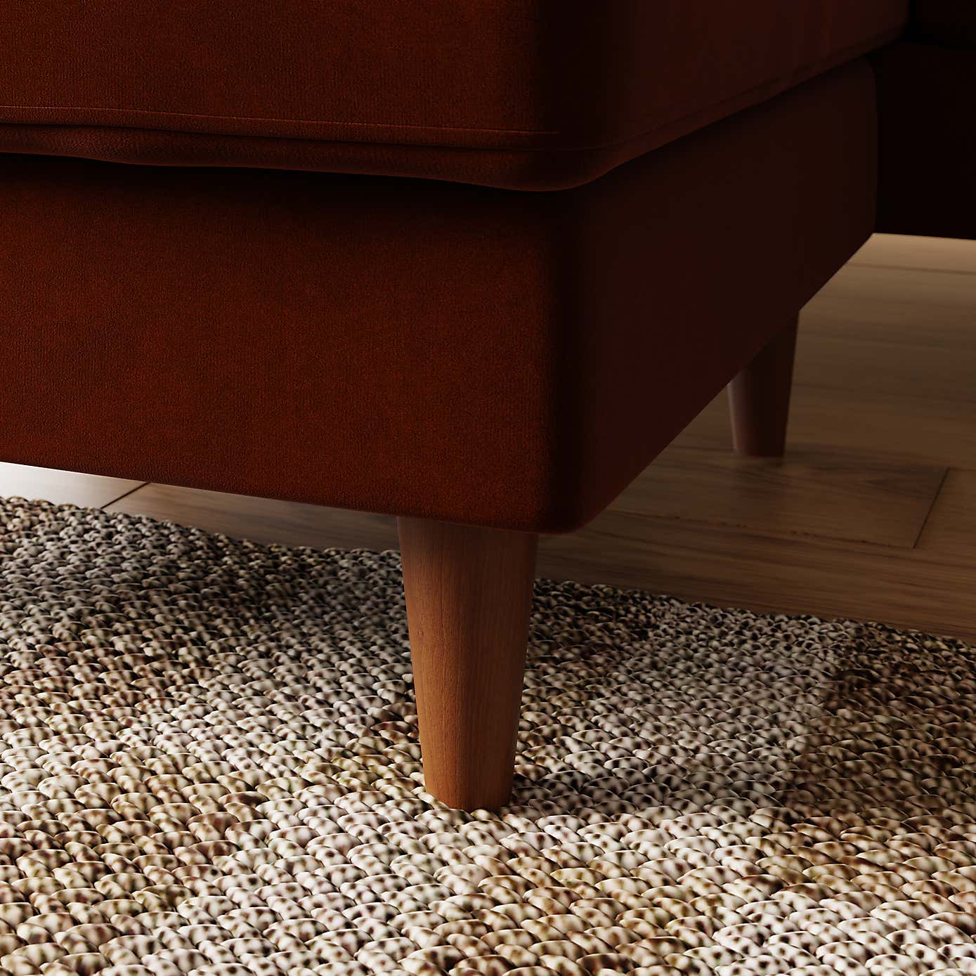 Zoe Casual Sit Velvet Corner Chaise Sofa