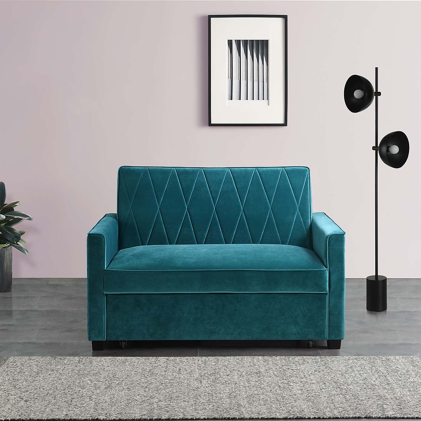 Serena Velvet 2 Seater Sofa Bed