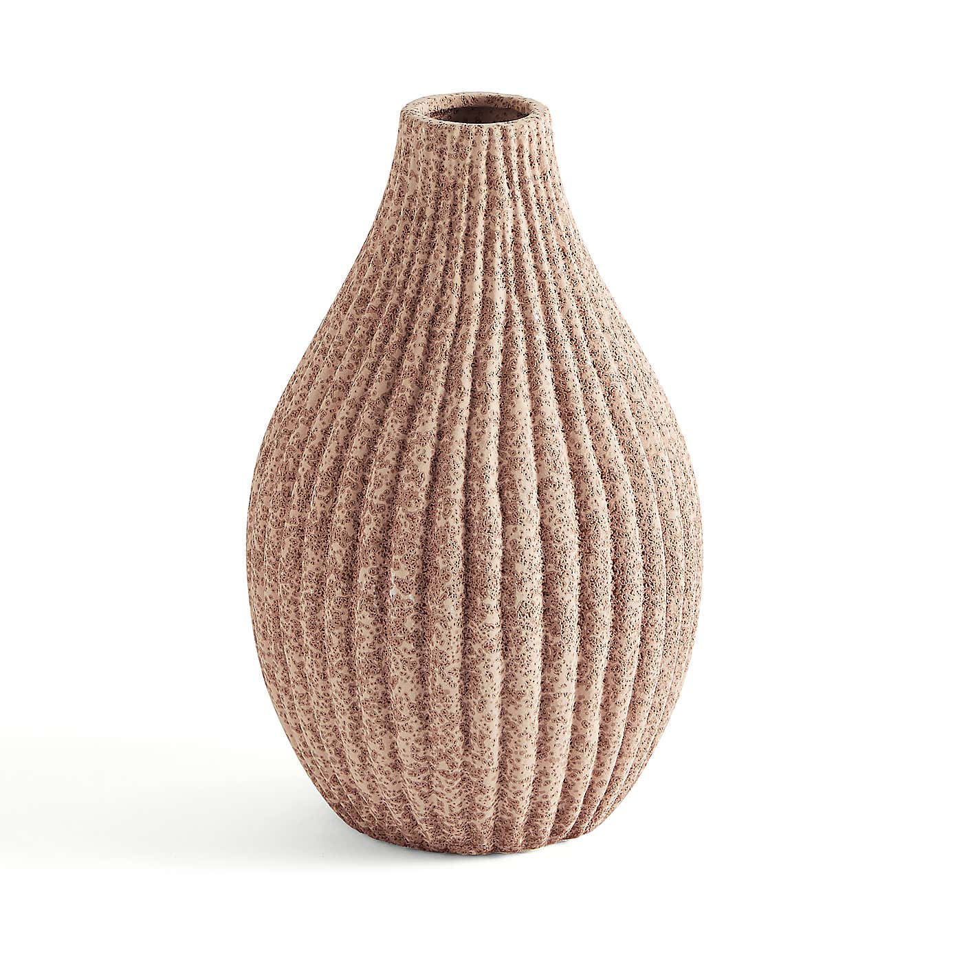 Ribbed Stone Bottle Vase