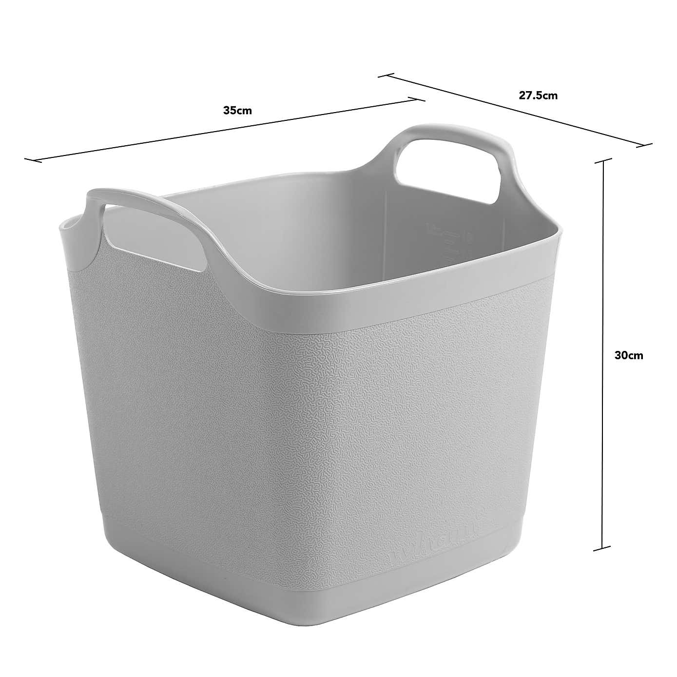 Wham Flexi-Store Set of 3 Grey Tubs, 15L