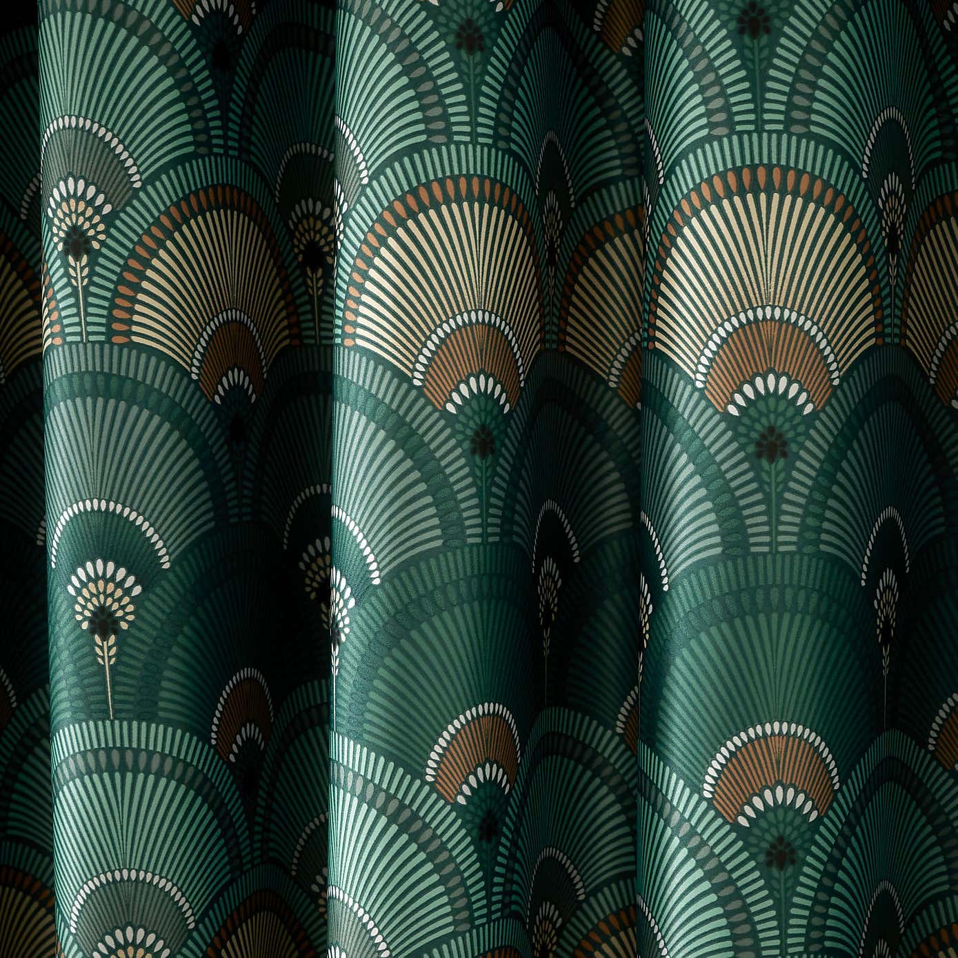 Pierre Fan Emerald Blackout Eyelet Curtains