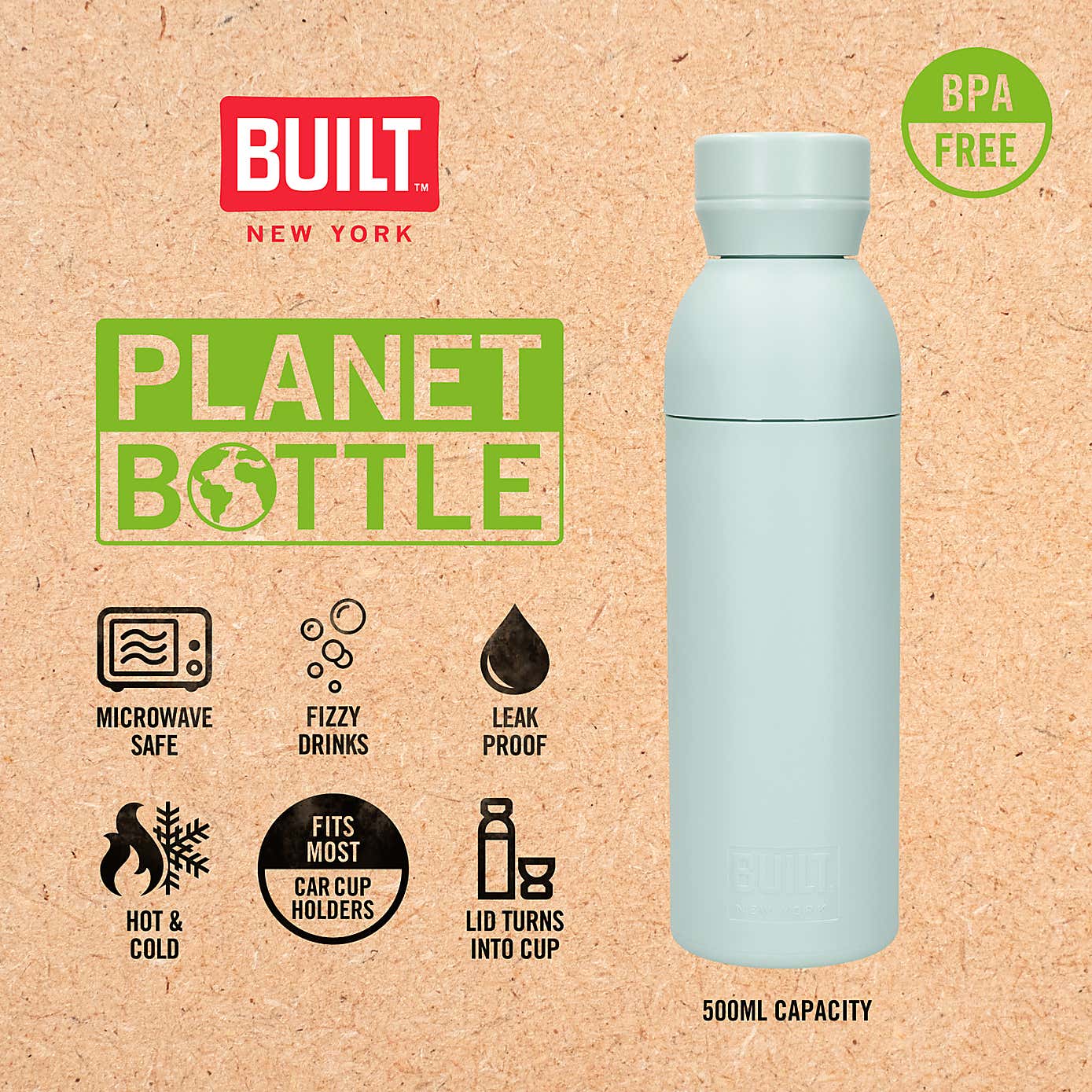 Built 500ml Plastic Water Bottle