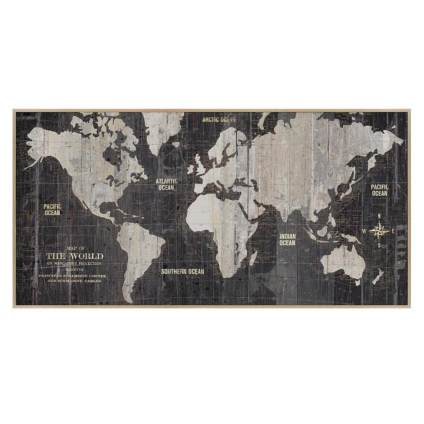 Cedar & Sage World Traveller Map Framed Canvas