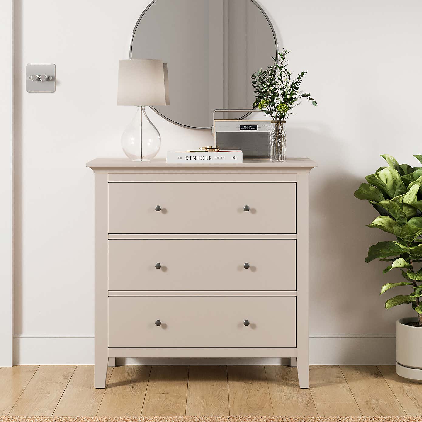 Lynton Grey 3 Drawer Chest