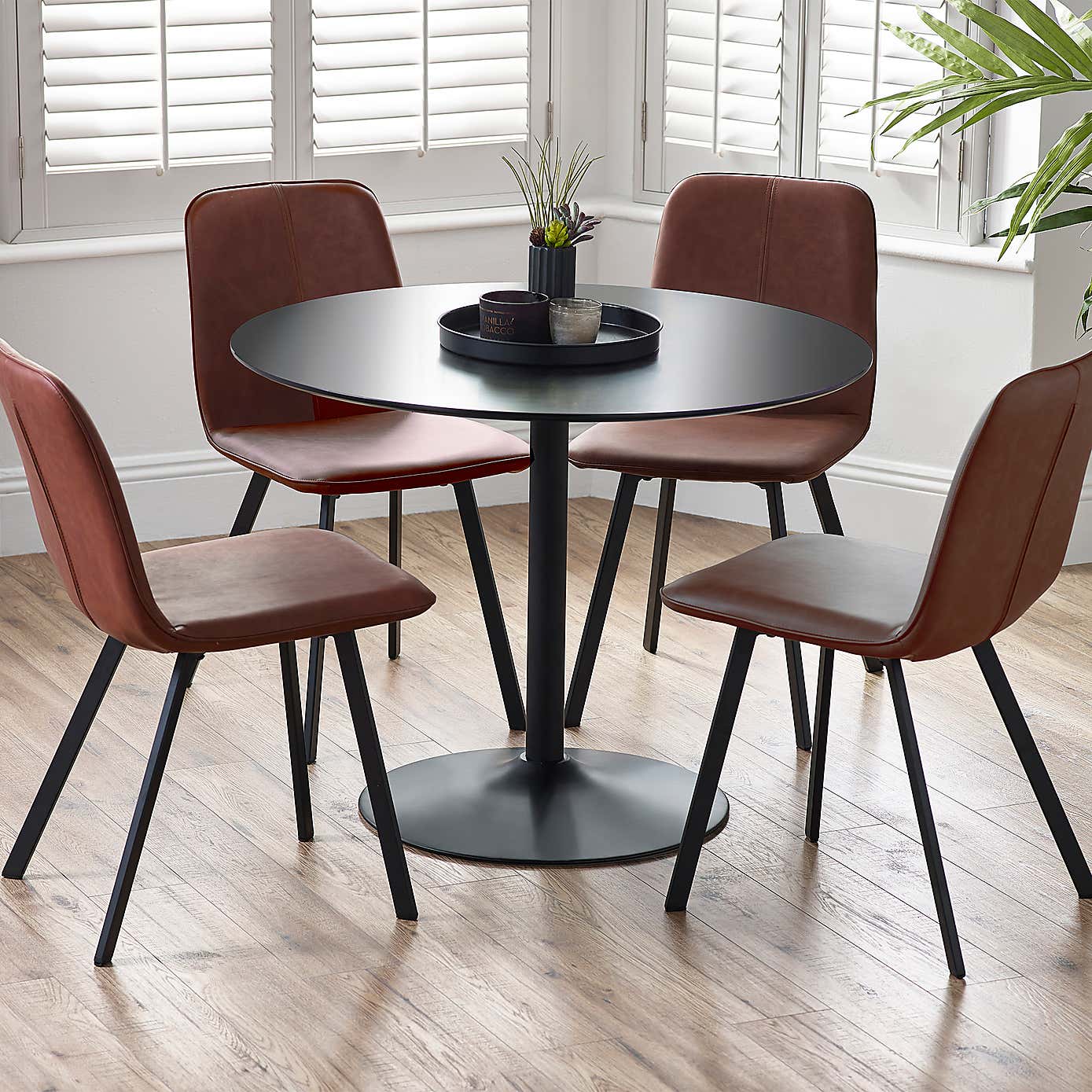 Goya Set Of 2 Dining Chairs, Faux Leather