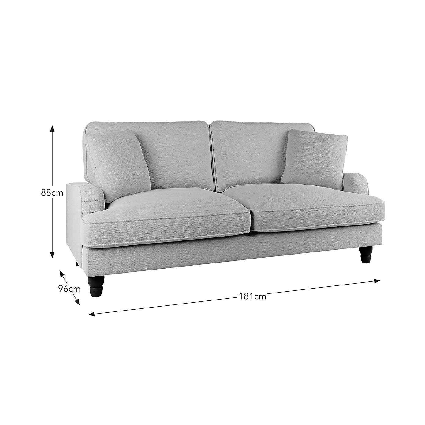 Beatrice Chunky Soft Chenille 3 Seater Double Sofa Bed