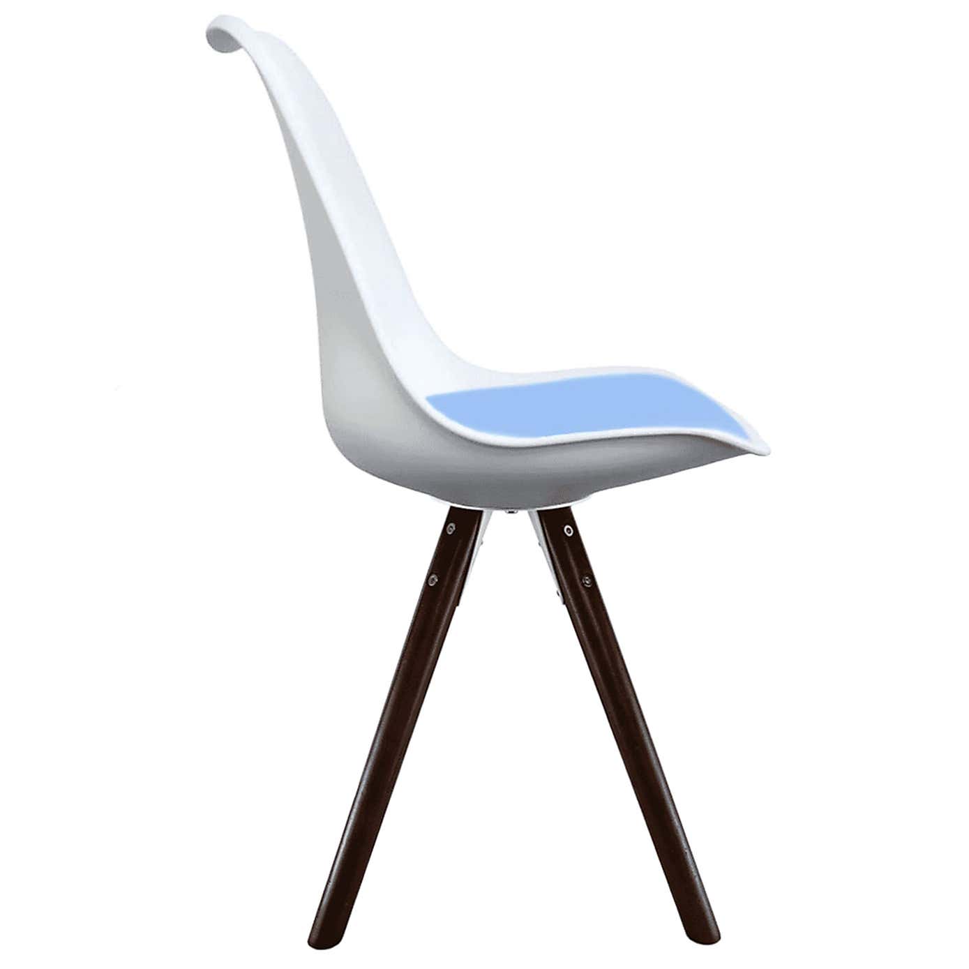 Fusion Living Soho White Plastic Dining Chair with Pyramid Legs