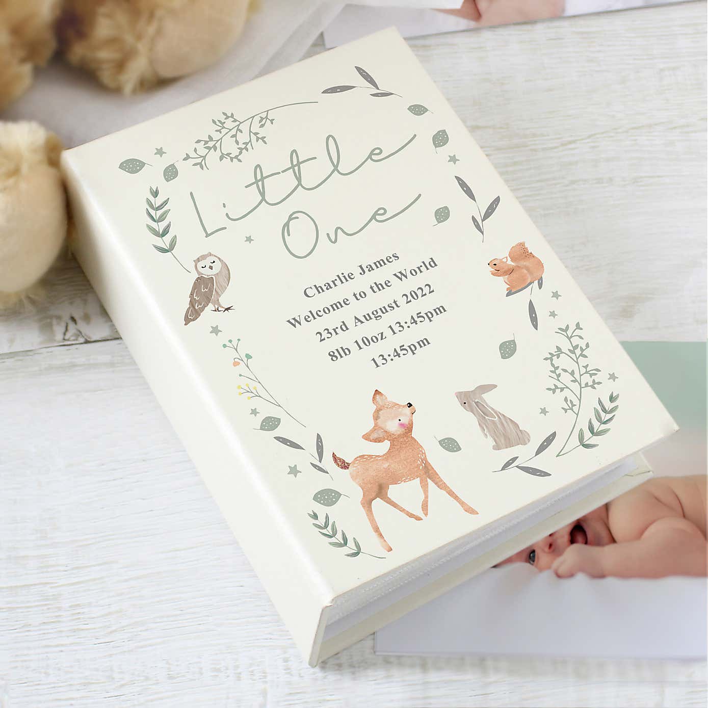 Personalised Woodland Animals Photo Album with Sleeves