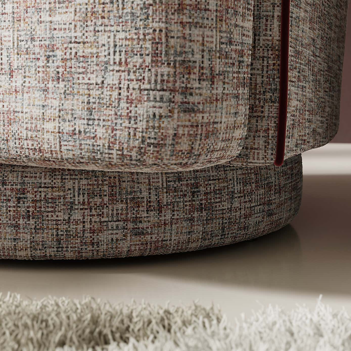 Carmen Chenille Curved Swivel Chair