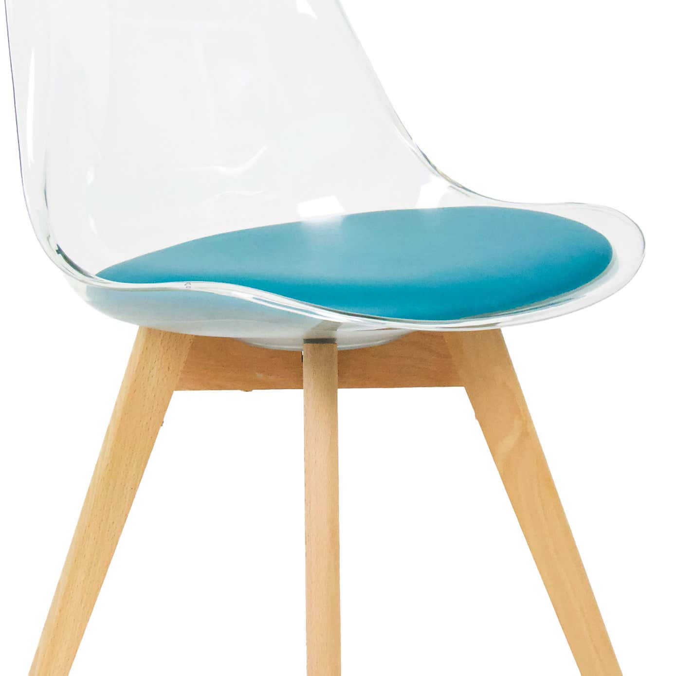 Fusion Living Soho Clear Plastic Dining Chair with Squared Legs
