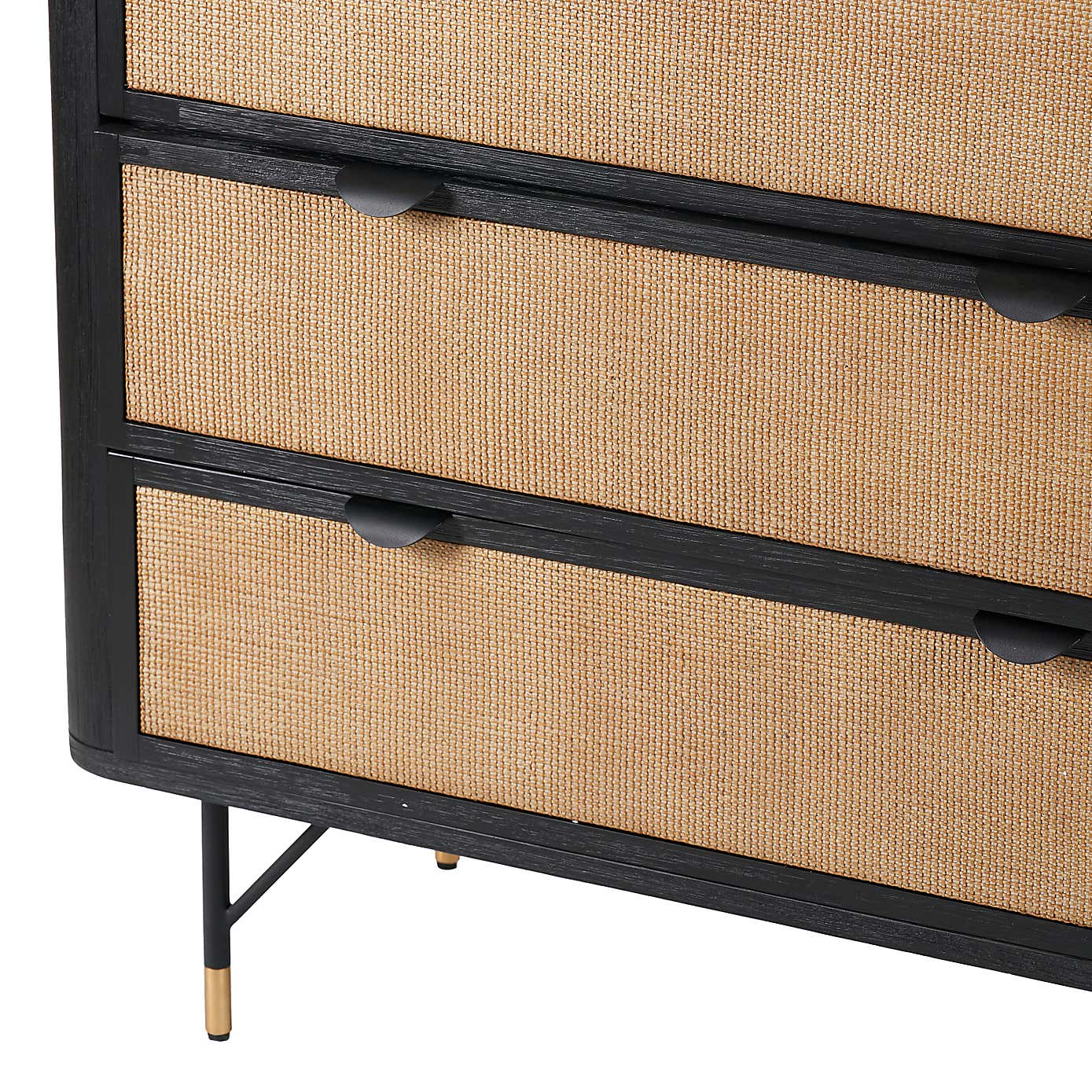 Fiji 4 Drawer Chest, Acacia Wood and Rattan