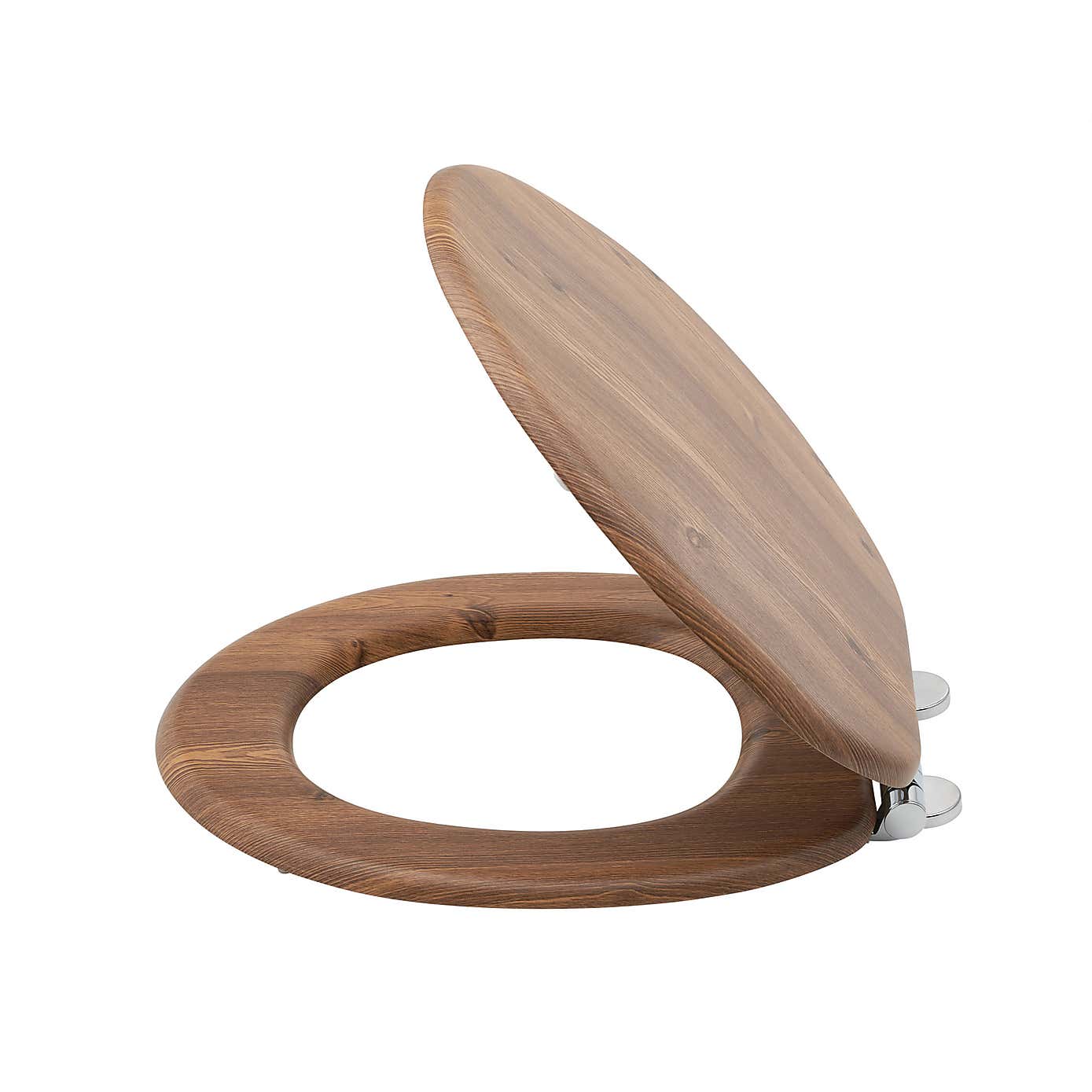 Teak Effect Toilet Seat
