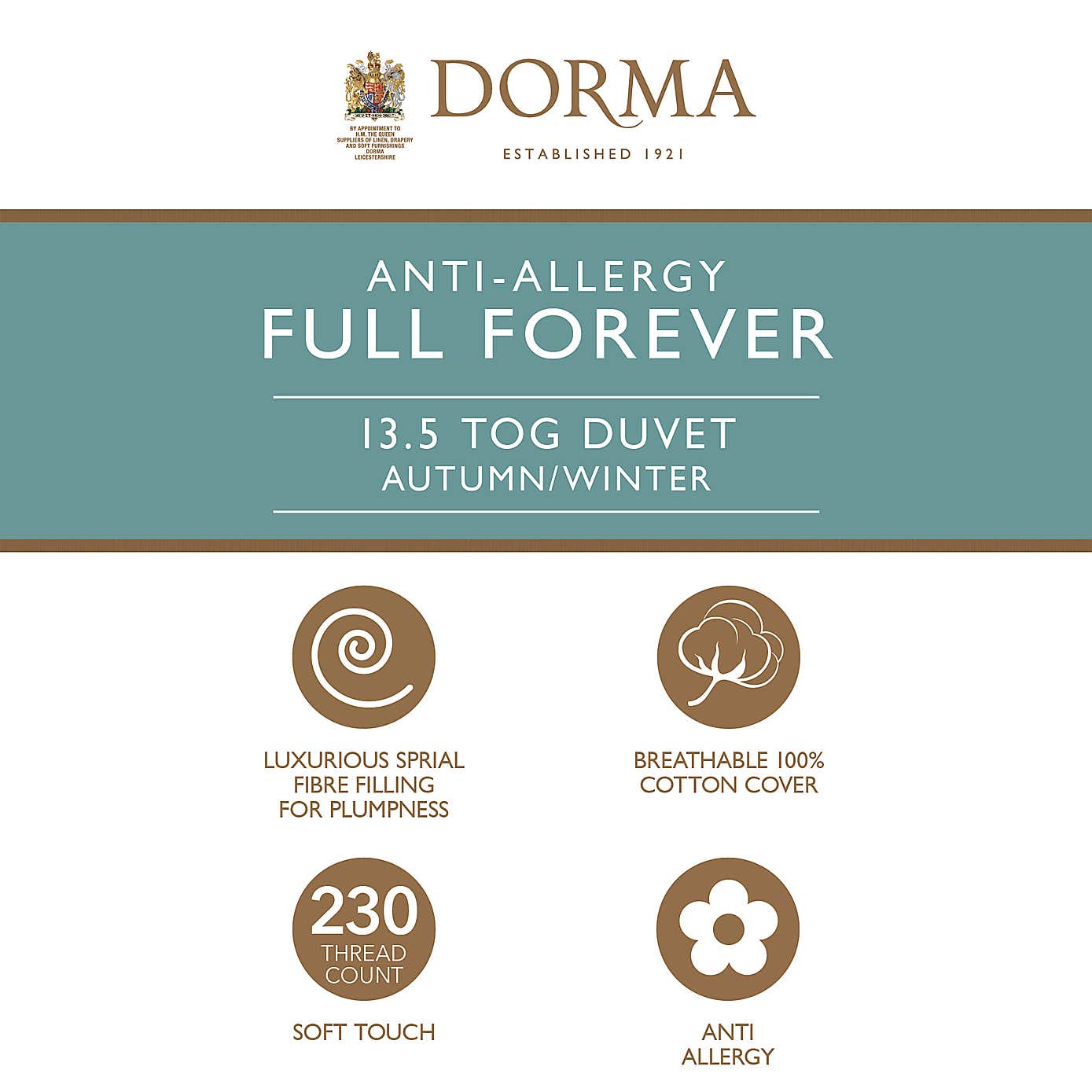 Dorma Full Forever Anti Allergy 13.5 Tog Duvet