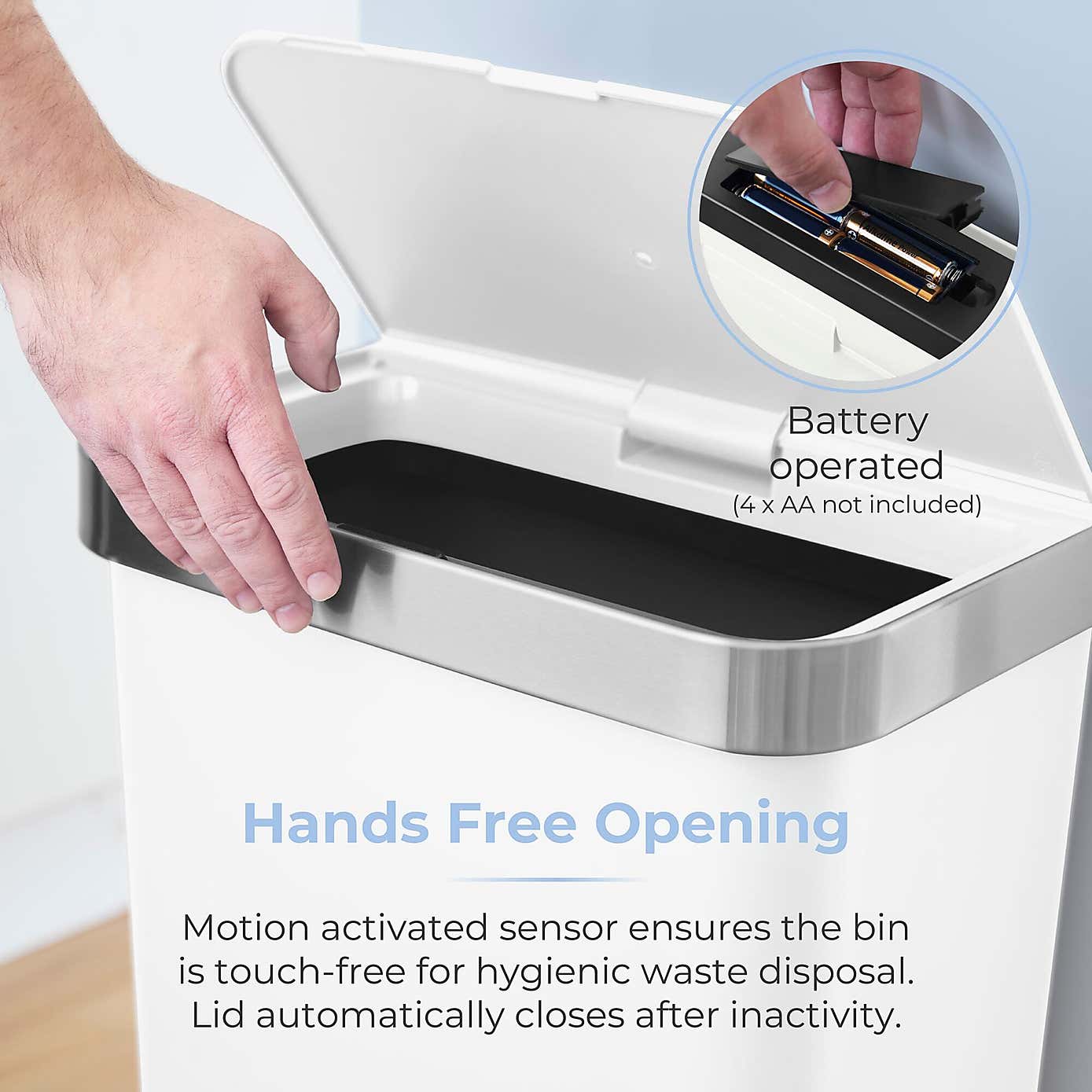 Tower 50L Rectangular Sensor Bin