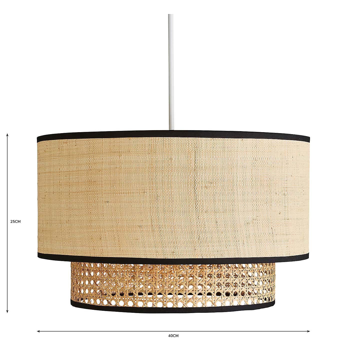 Malika Cane 2 Tier Easy Fit Pendant Shade