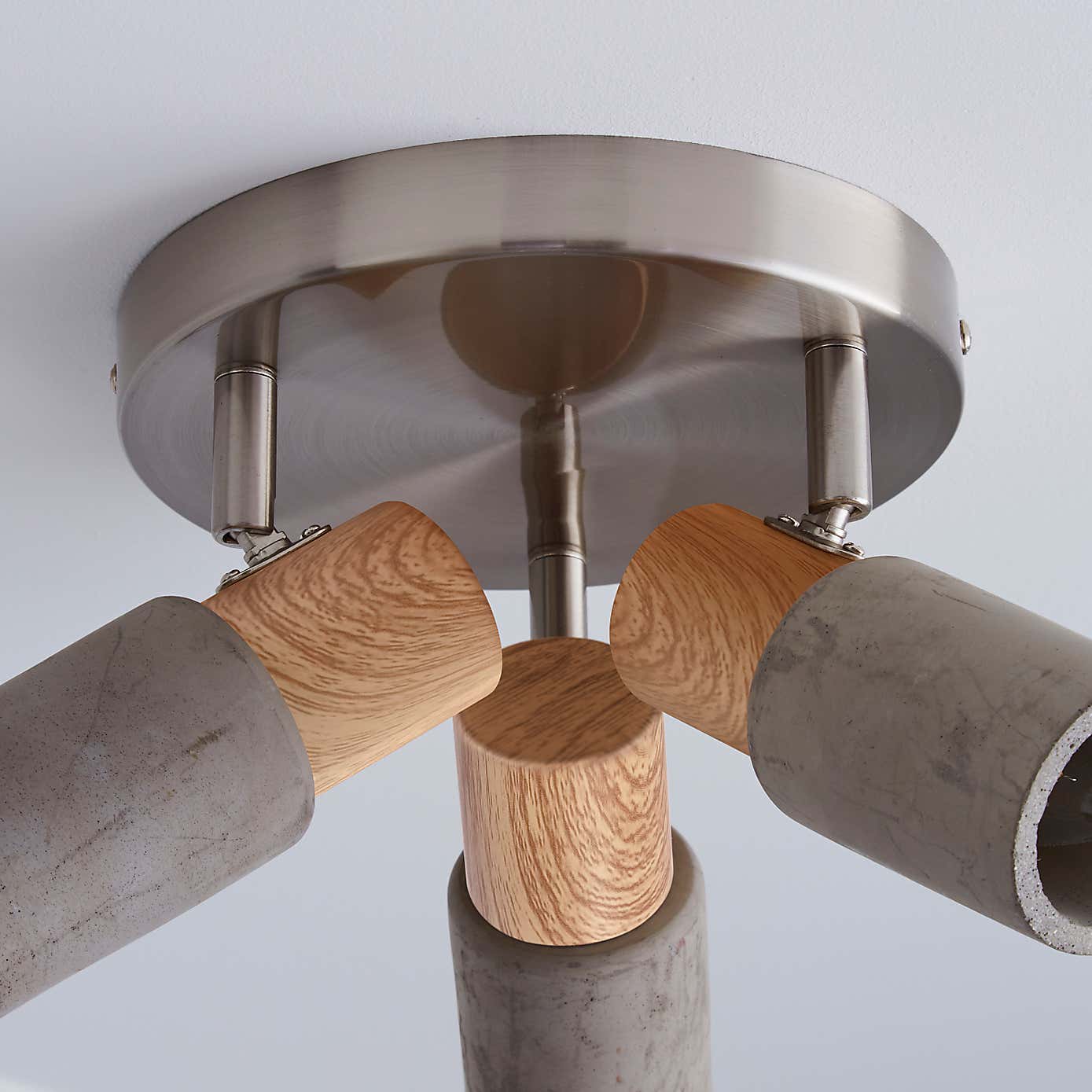 Inka 3 Light Concrete Wood Spotlight