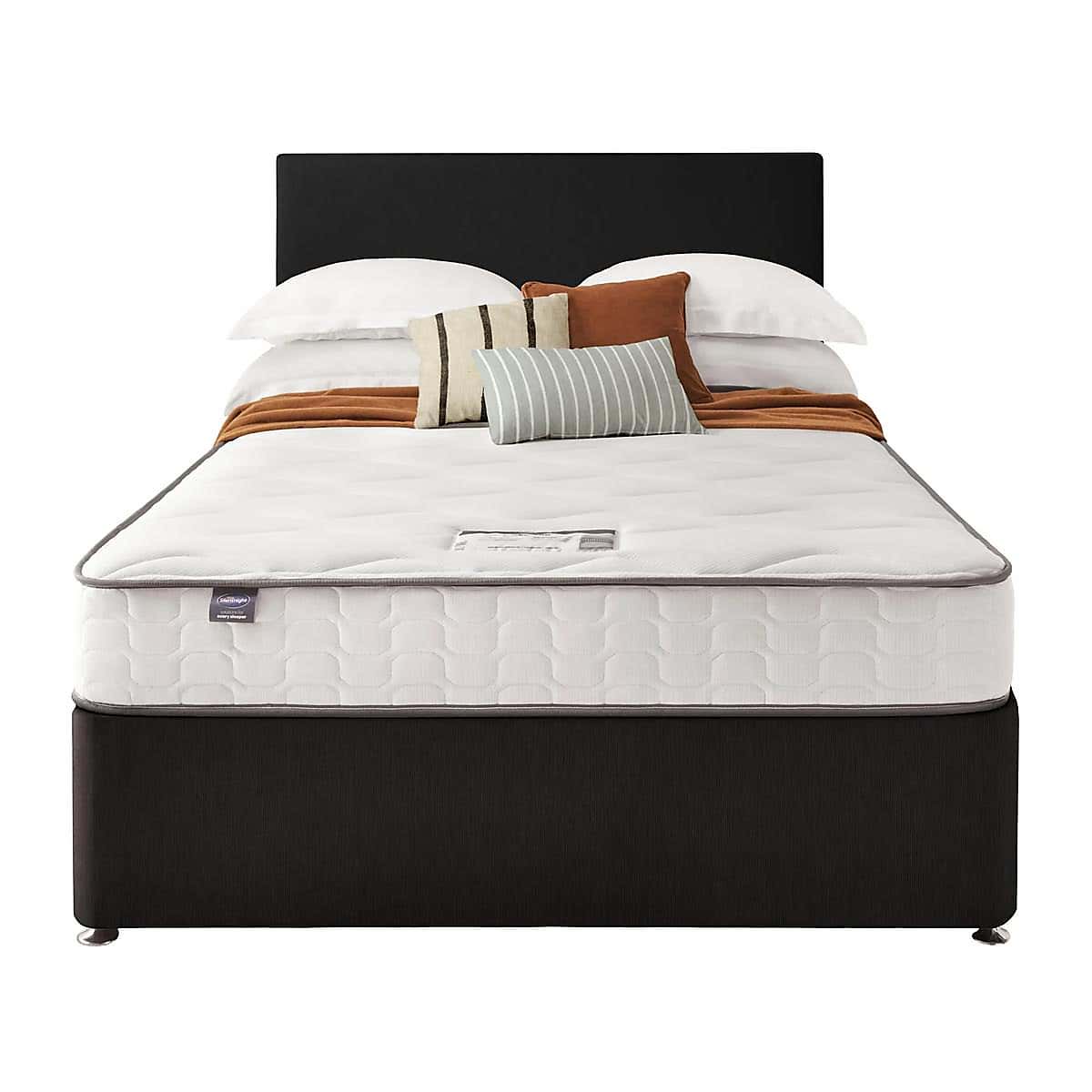 Silentnight 2 Drawer Divan Bed With Fabric Paris Headboard