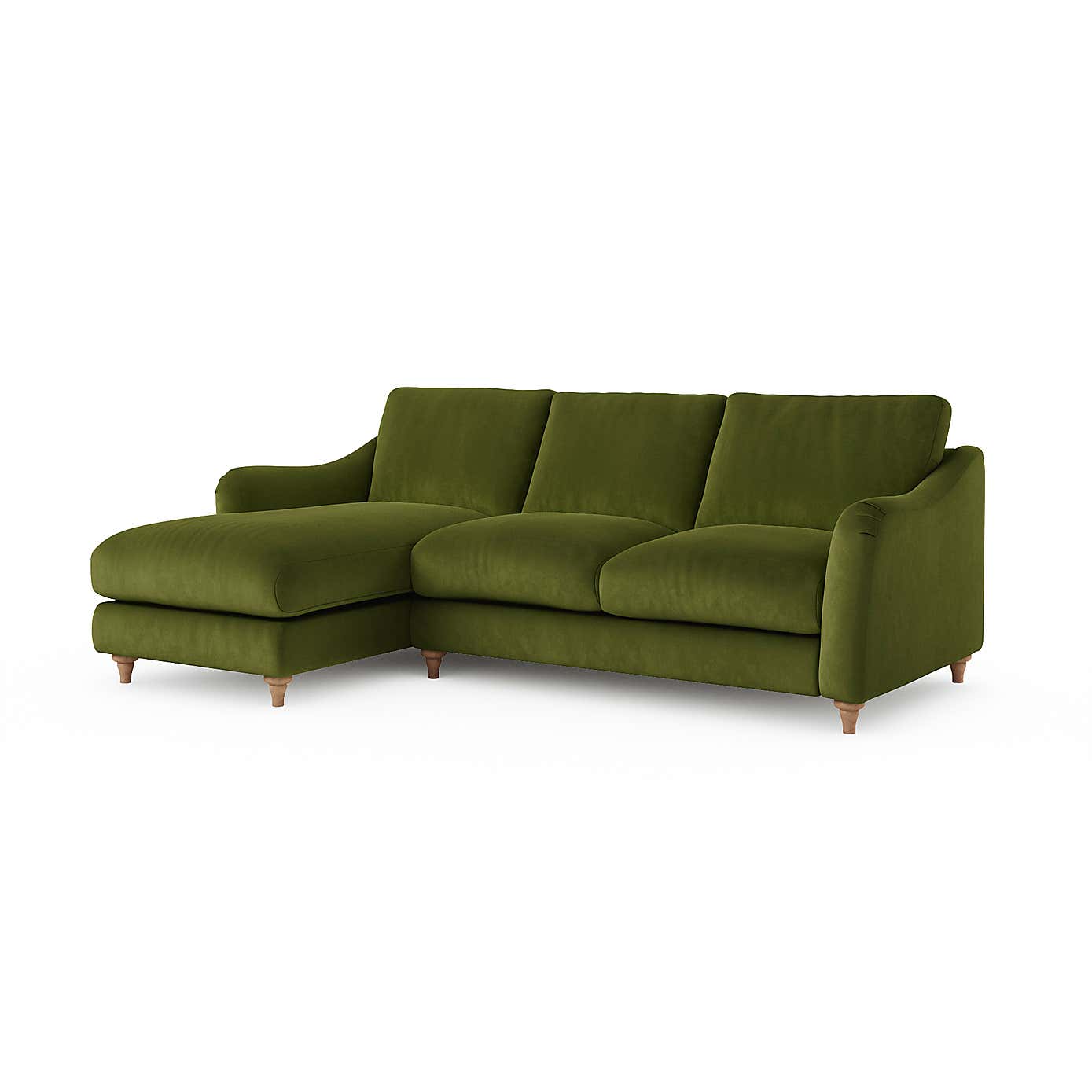 Hattie Matte Plush Velvet Corner Chaise Sofa