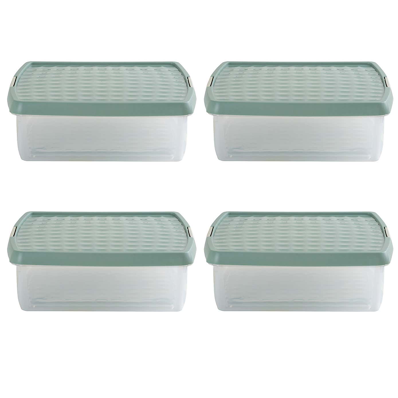 Wham Clip Pack of 4 Square Storage Boxes With Lids