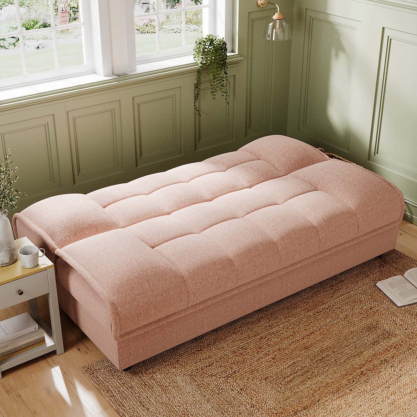 Emery Squish Soft Chenille Clic Clac Storage Sofa Bed