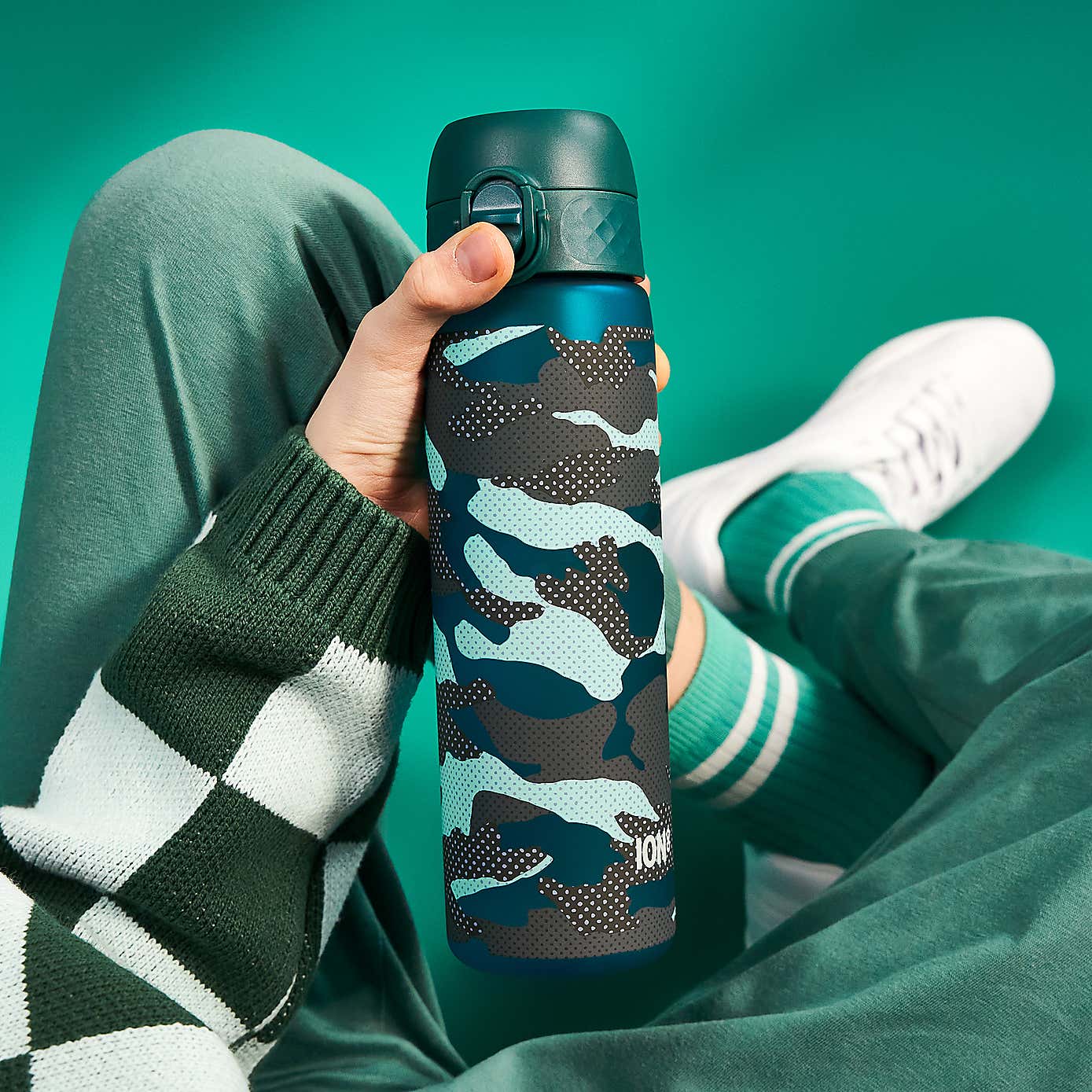 Ion8 Camouflage Leak Proof Slim Water Bottle, 500ml