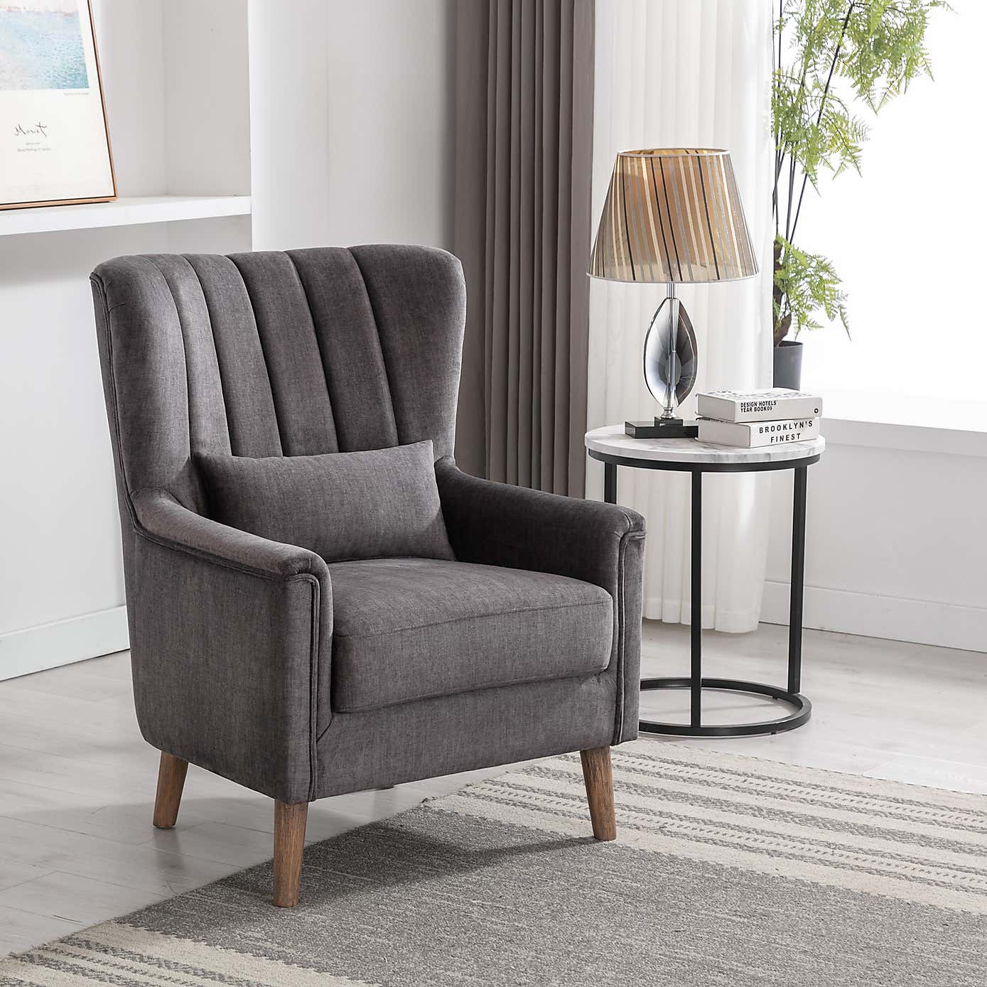 Image Furnishings Charlotte Velvet Wingback Occasional Armchair