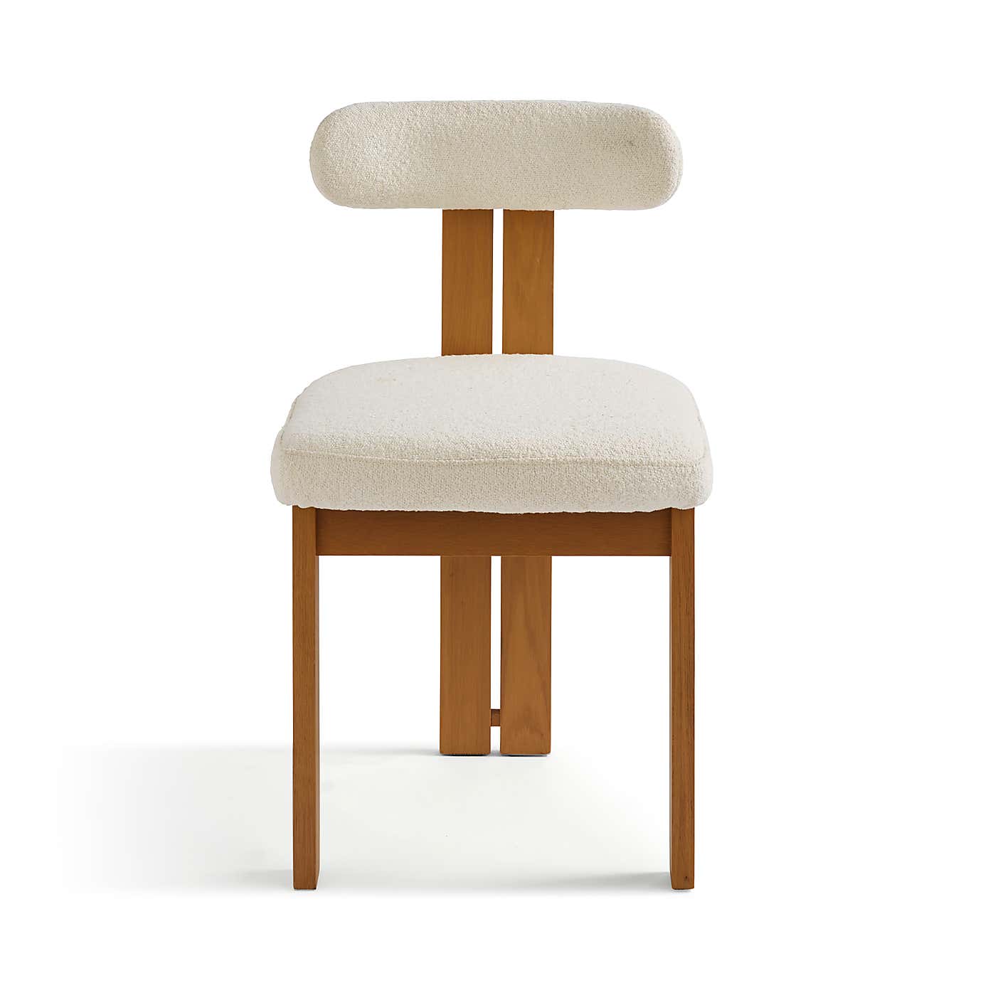 Lovato Dining Chair Stained Oak, Ivory Boucle