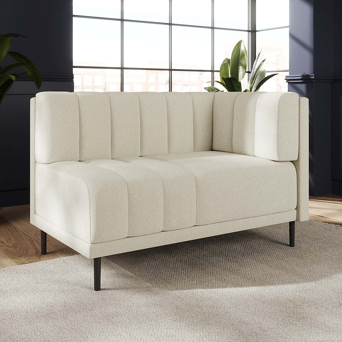 Amali Corner Dining Bench, Boucle