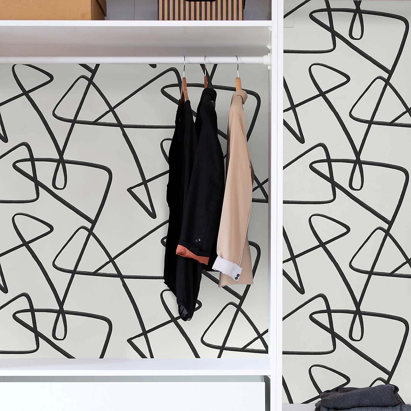 Nu Wall Mono Curves Self Adhesive Wallpaper