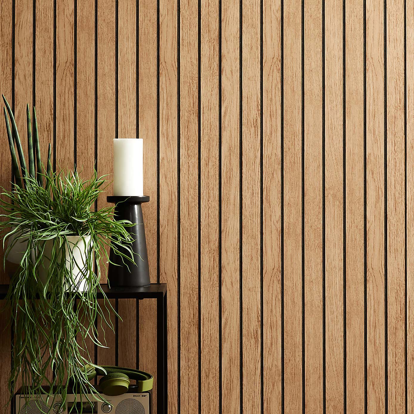 Wooden Slat Panel Wallpaper