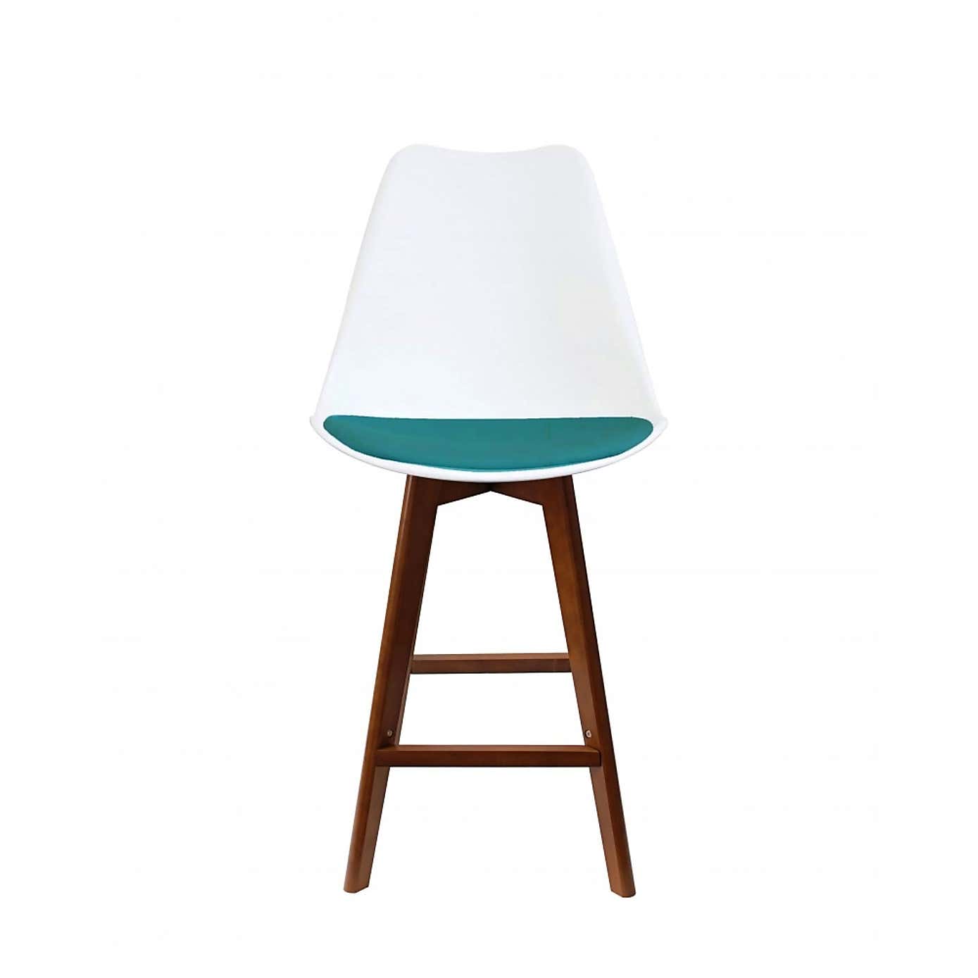 Fusion Living Soho White Plastic Bar Stool