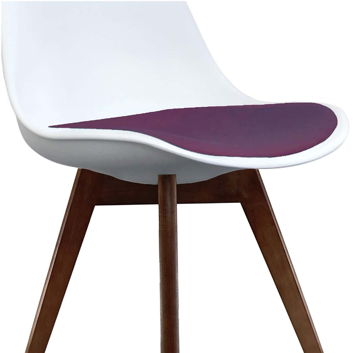 Fusion Living Soho White Plastic Dining Chair with Squared Legs