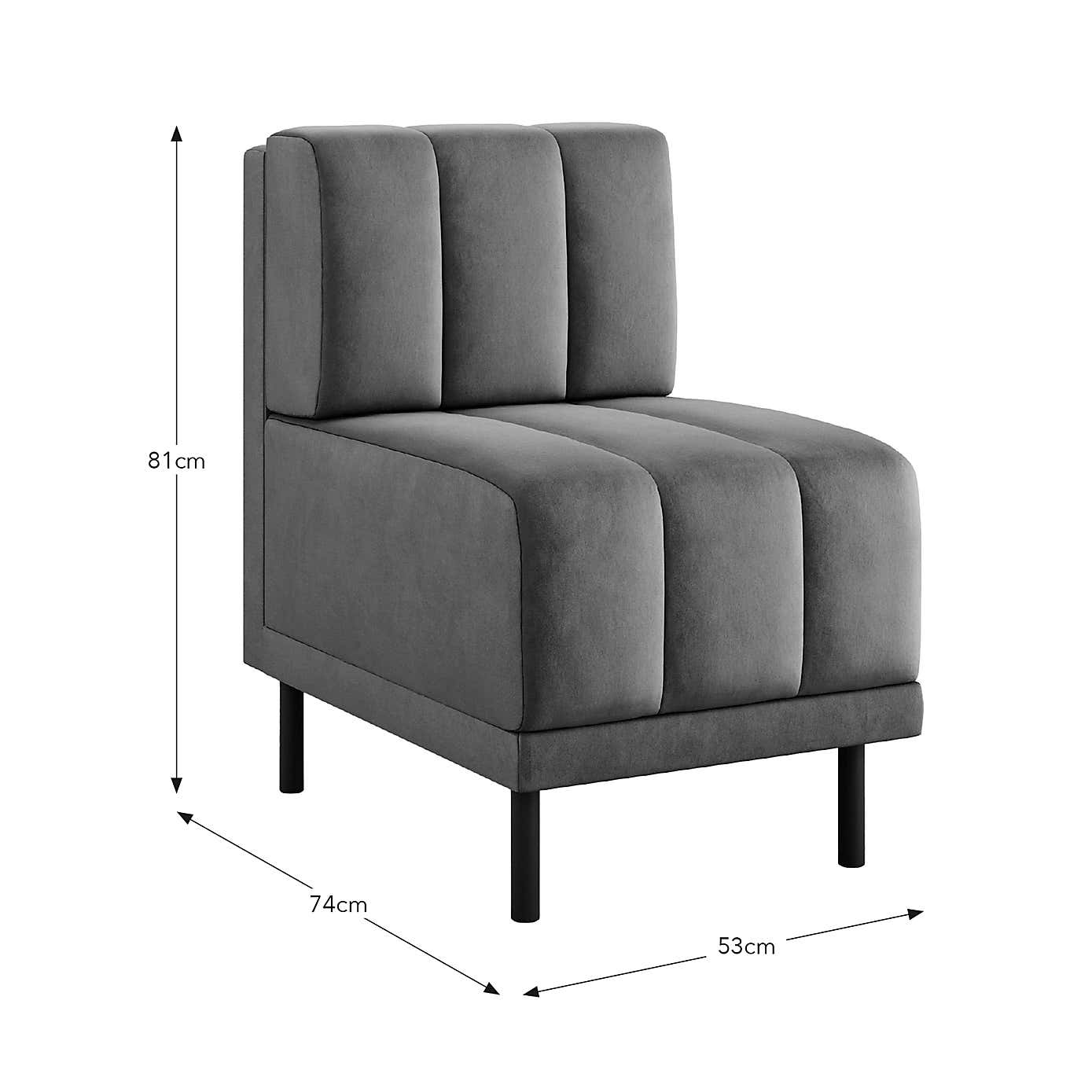 Amali Small Dining Bench, Matte Plush Velvet