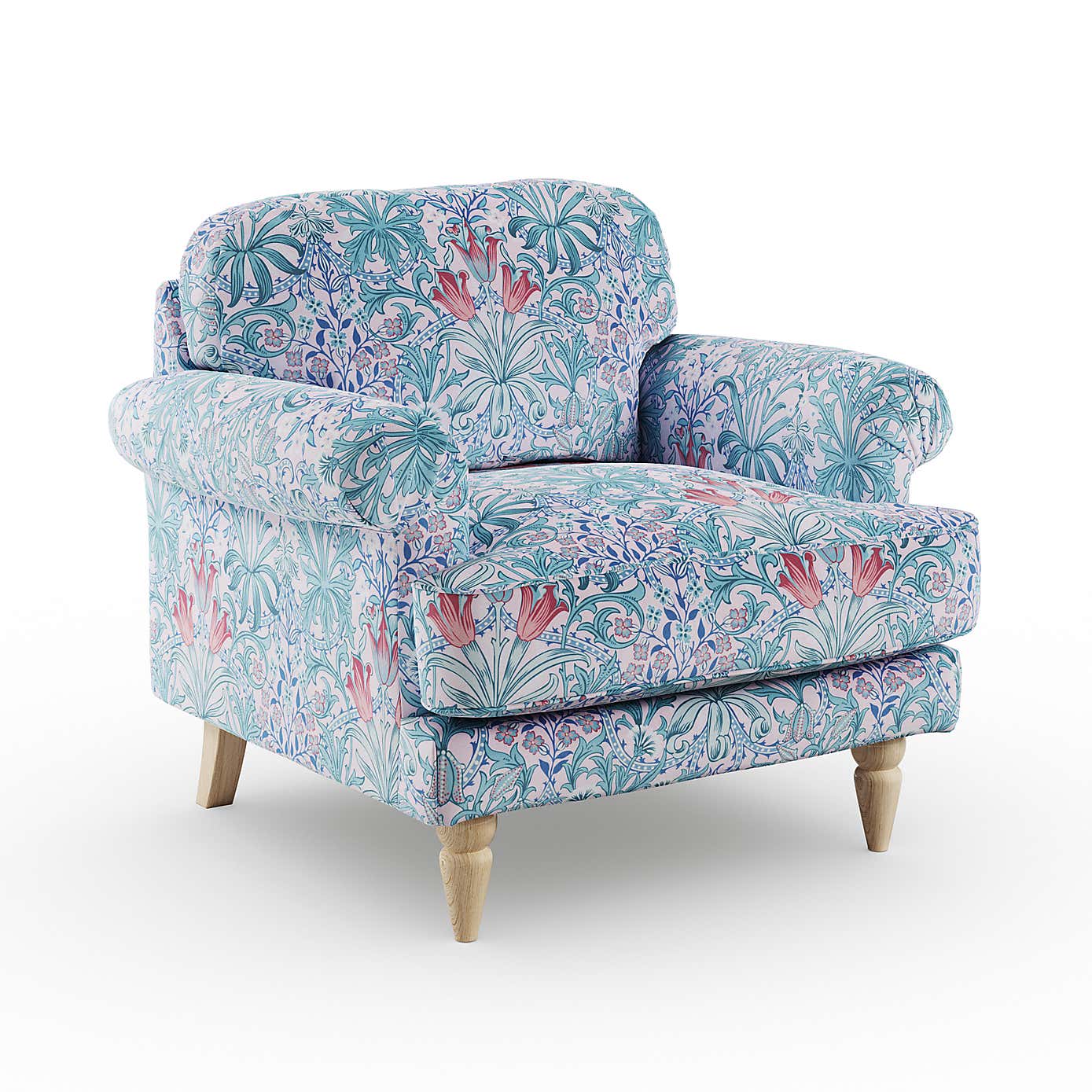 Jolene William Morris Woodland Weeds Print Velvet Snuggle Chair
