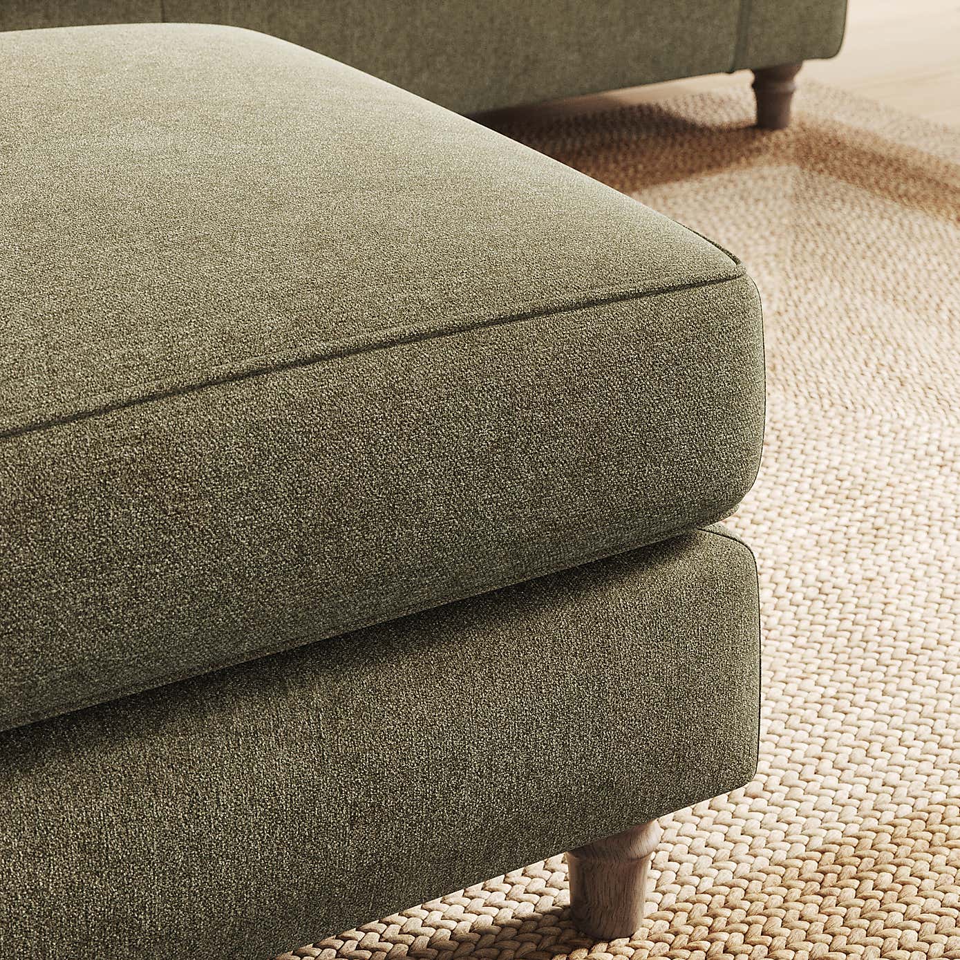 Flori Footstool, Soft Chenille