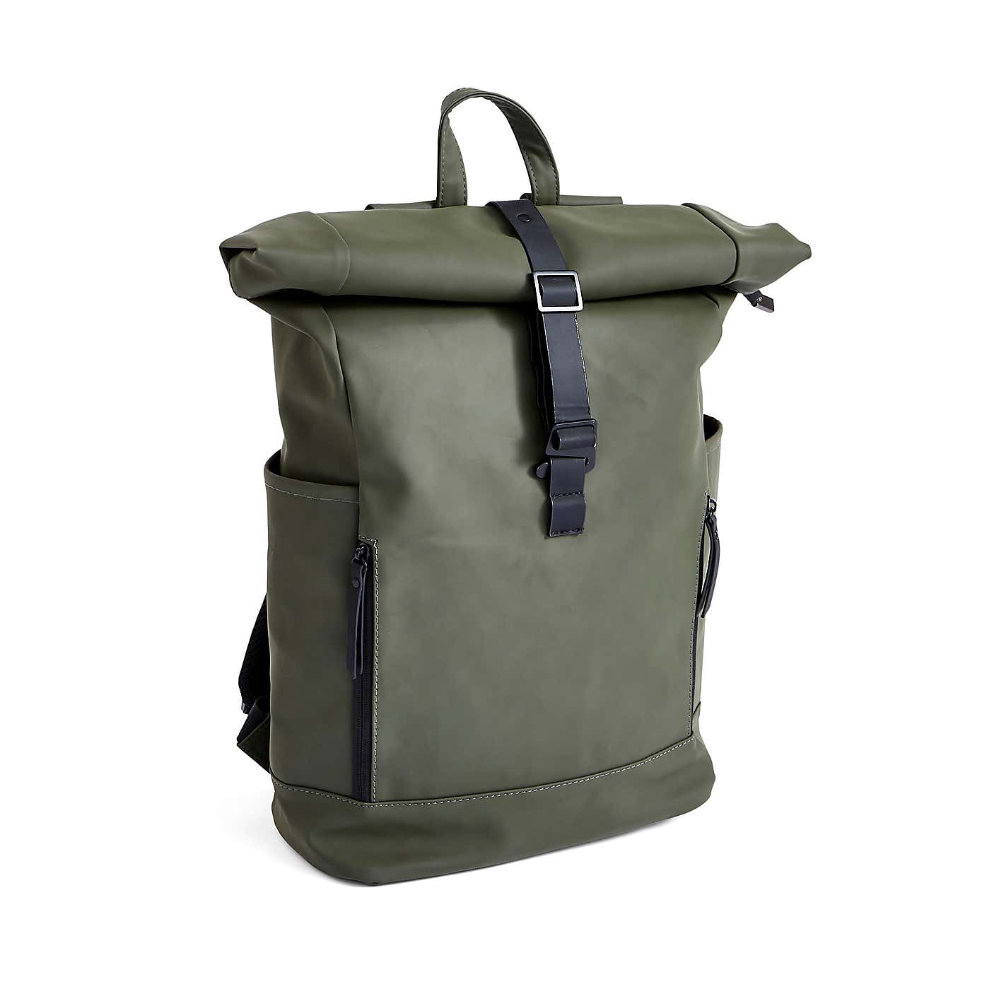 Roll Top Olive Backpack
