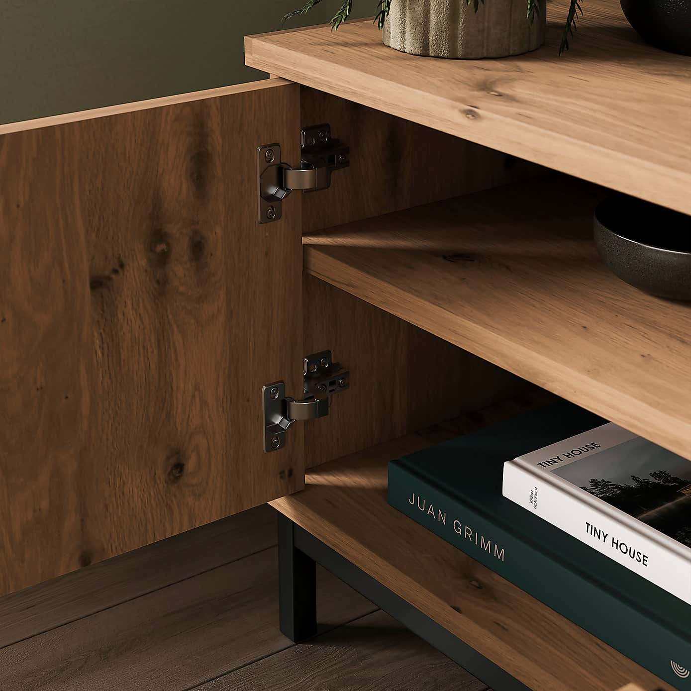 Reynolds Extra Wide TV Unit for TVs up to 80", Rustic Oak Effect   