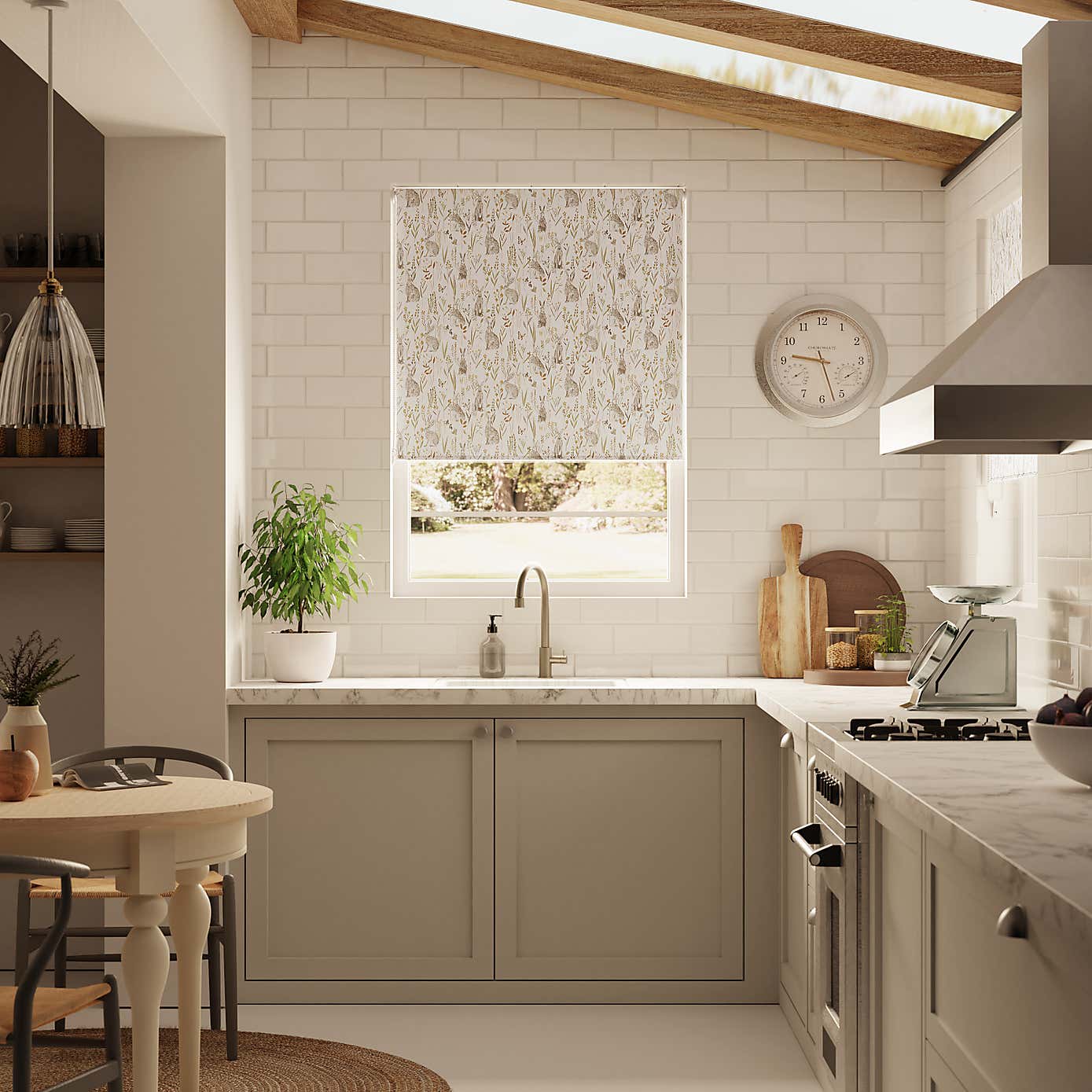 Hares Natural Blackout Roller Blind