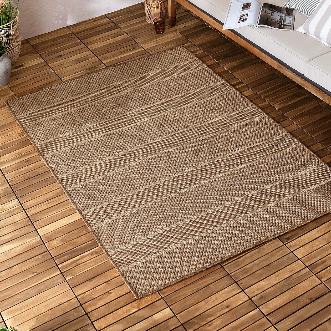 Yard Pentle Jute Effect Indoor Outdoor Rug