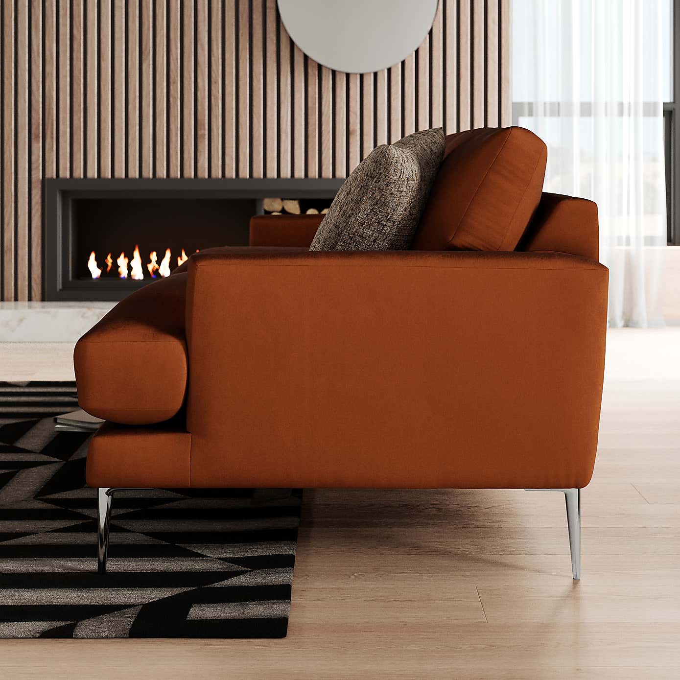 Lawson Matte Plush Velvet 3 Seater Sofa