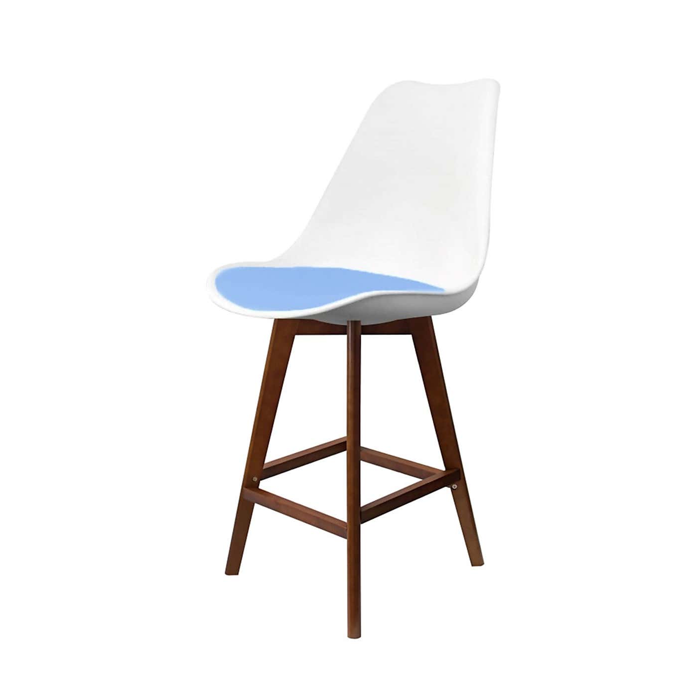 Fusion Living Soho White Plastic Bar Stool