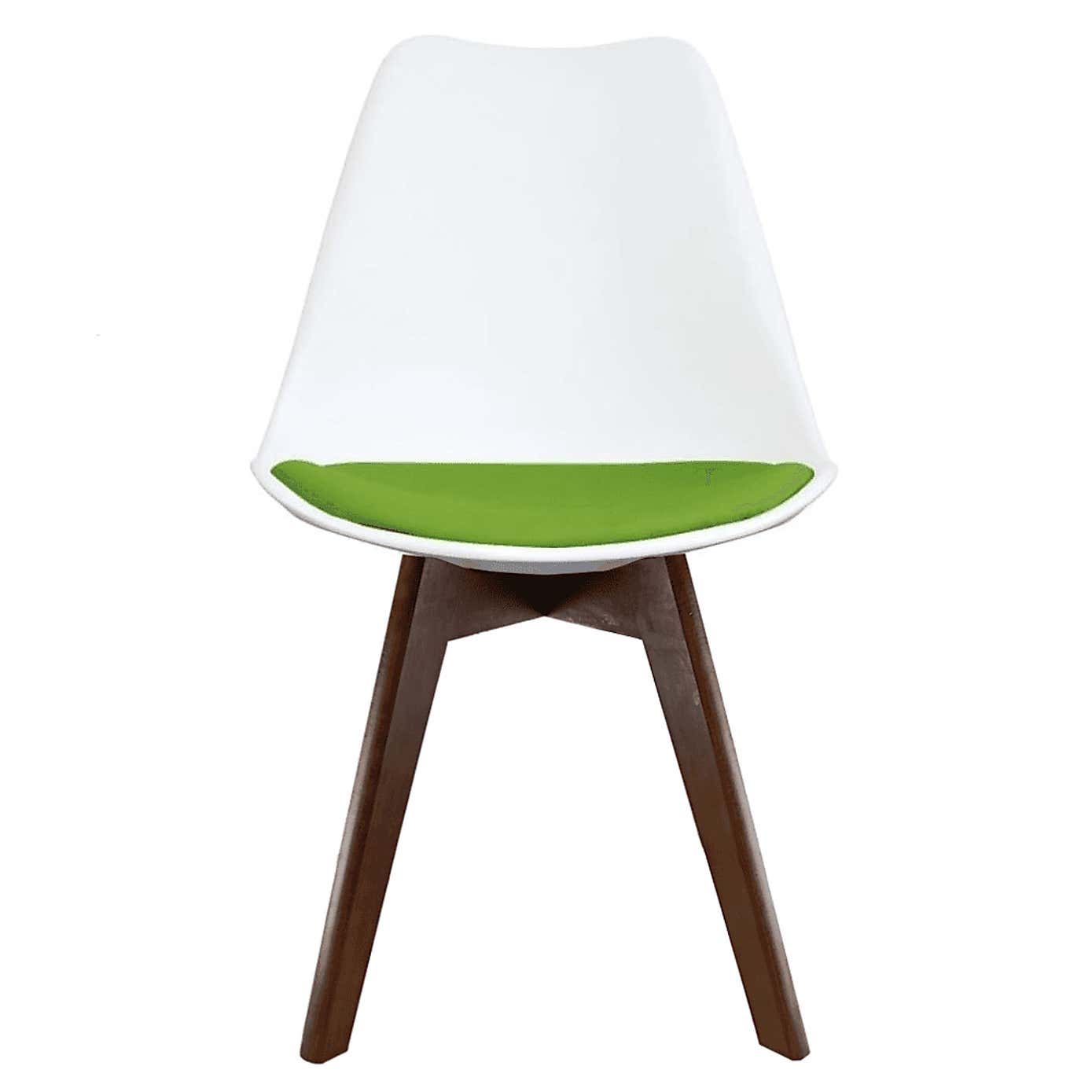 Fusion Living Soho White Plastic Dining Chair with Squared Legs