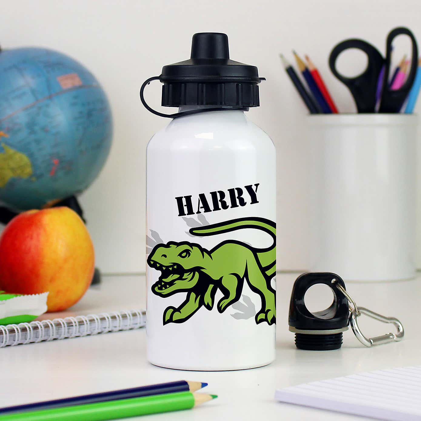 Personalised Dinosaur Drinks Bottle Green