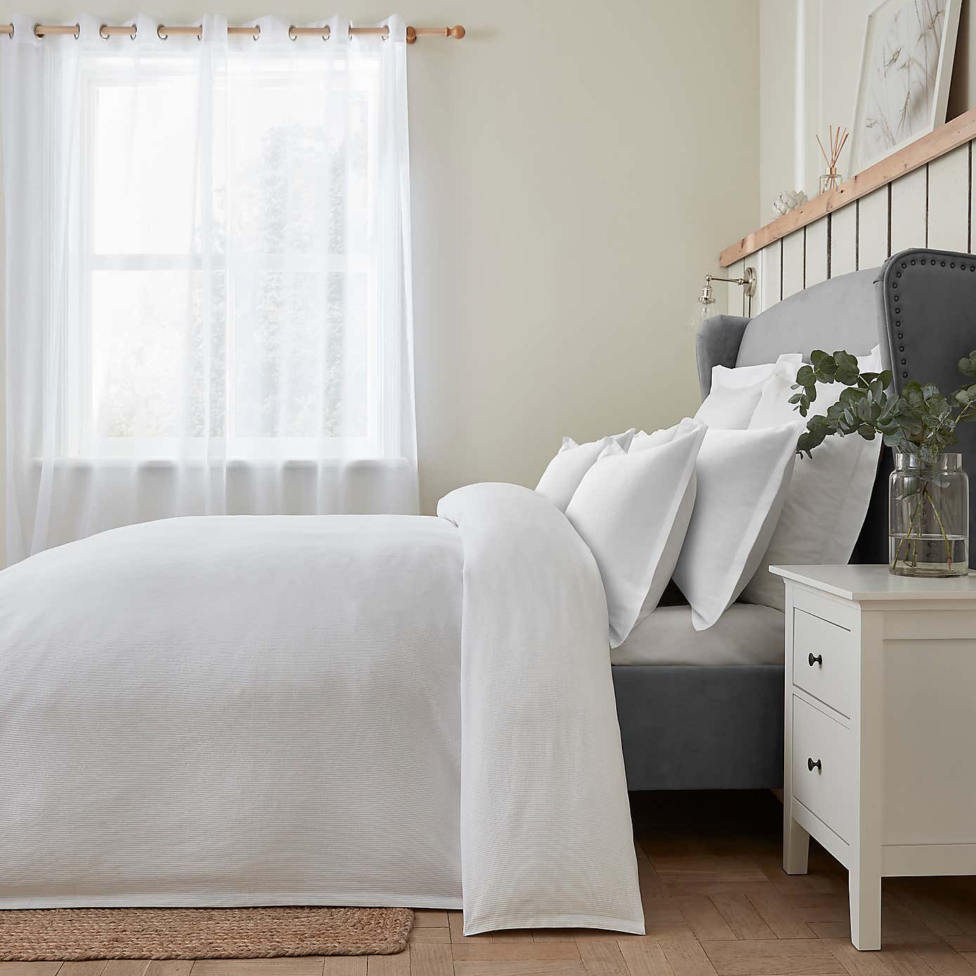 Dorma Purity Tetbury 100% Cotton Duvet Cover and Pillowcase Set